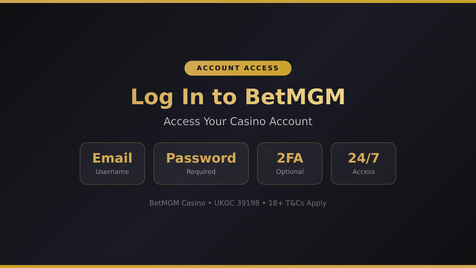 BetMGM Casino login page